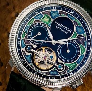 Orologio Heritor Automatic Aura Semi-Skeleton in vera pelle Gioielli e Orologi 