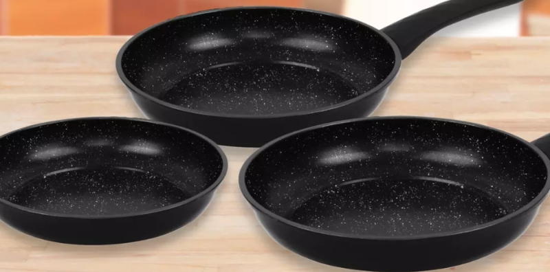 Set di 3 padelle rivestite in marmo Herzberg, disponibili in 3 colori Casa e Giardino 