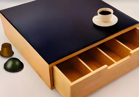 Organizer porta cialde in bambù con vetro temperato Casa e Giardino 