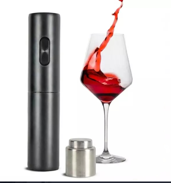 Set con 1 cavatappi elettrico e 1 tappo per sottovuoto