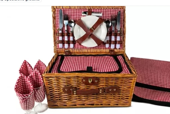 Set da picnic Miele per 4 persone, 21 accessori inclusi Casa e Giardino 